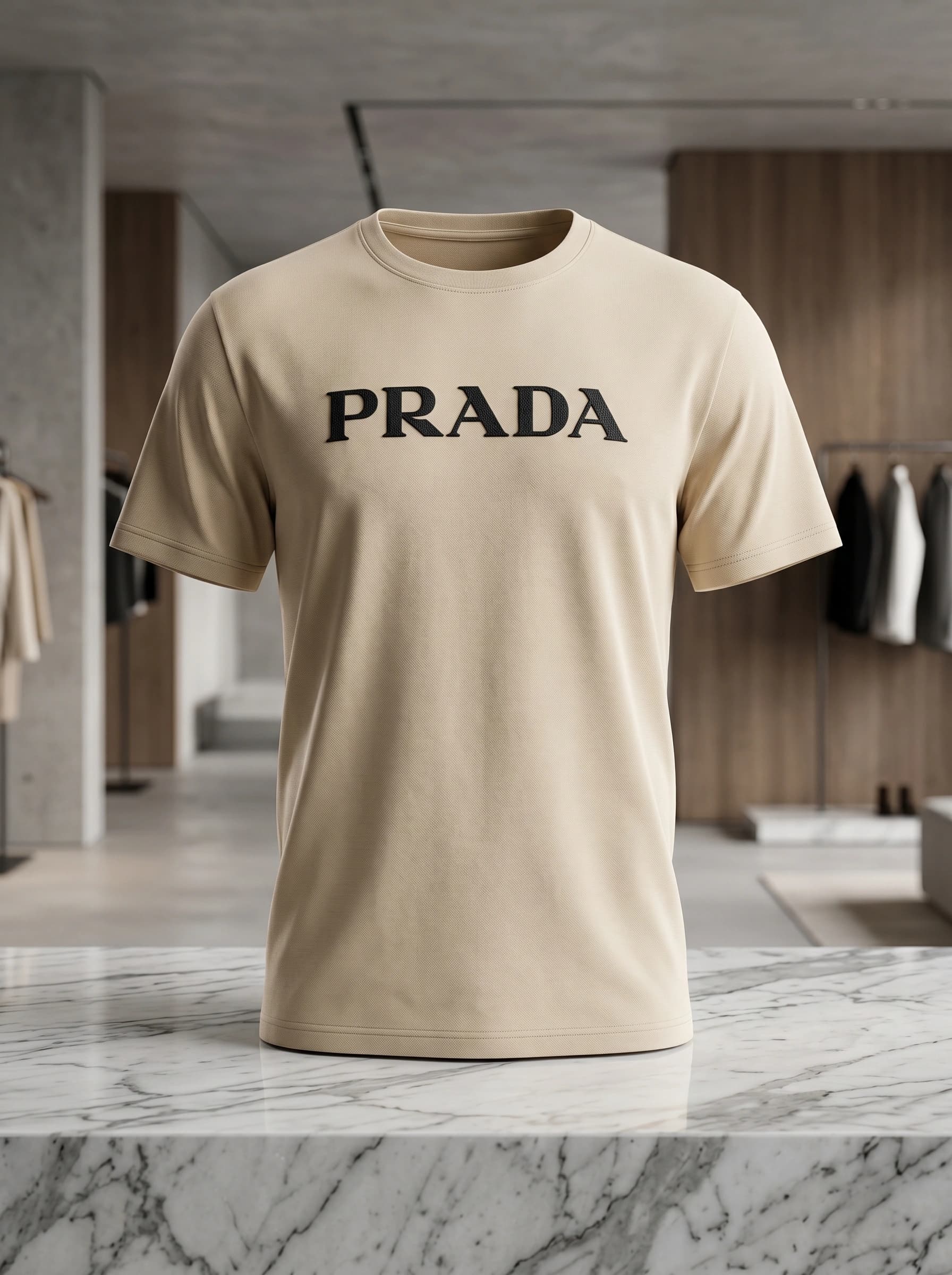 Camiseta Masculina Peruana Off White Estilo Prada Premium