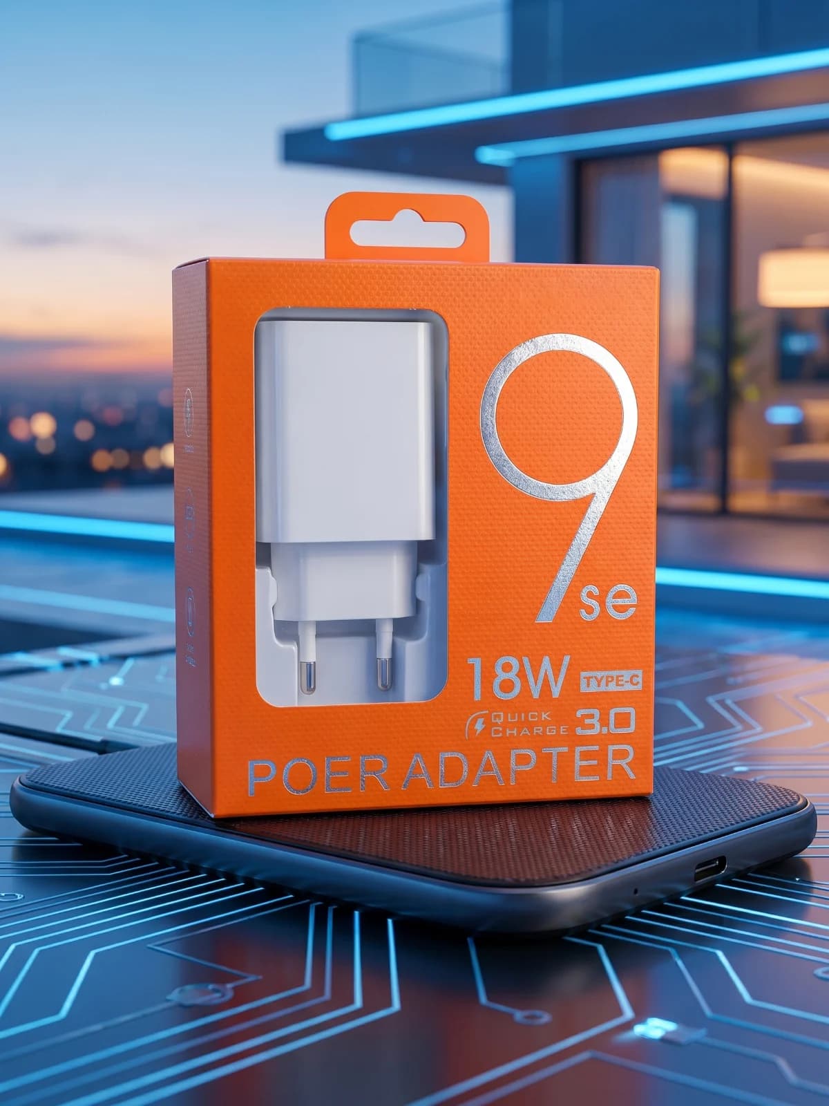 Carregador 18W Tipo-C Quick Charge 3.0 9SE