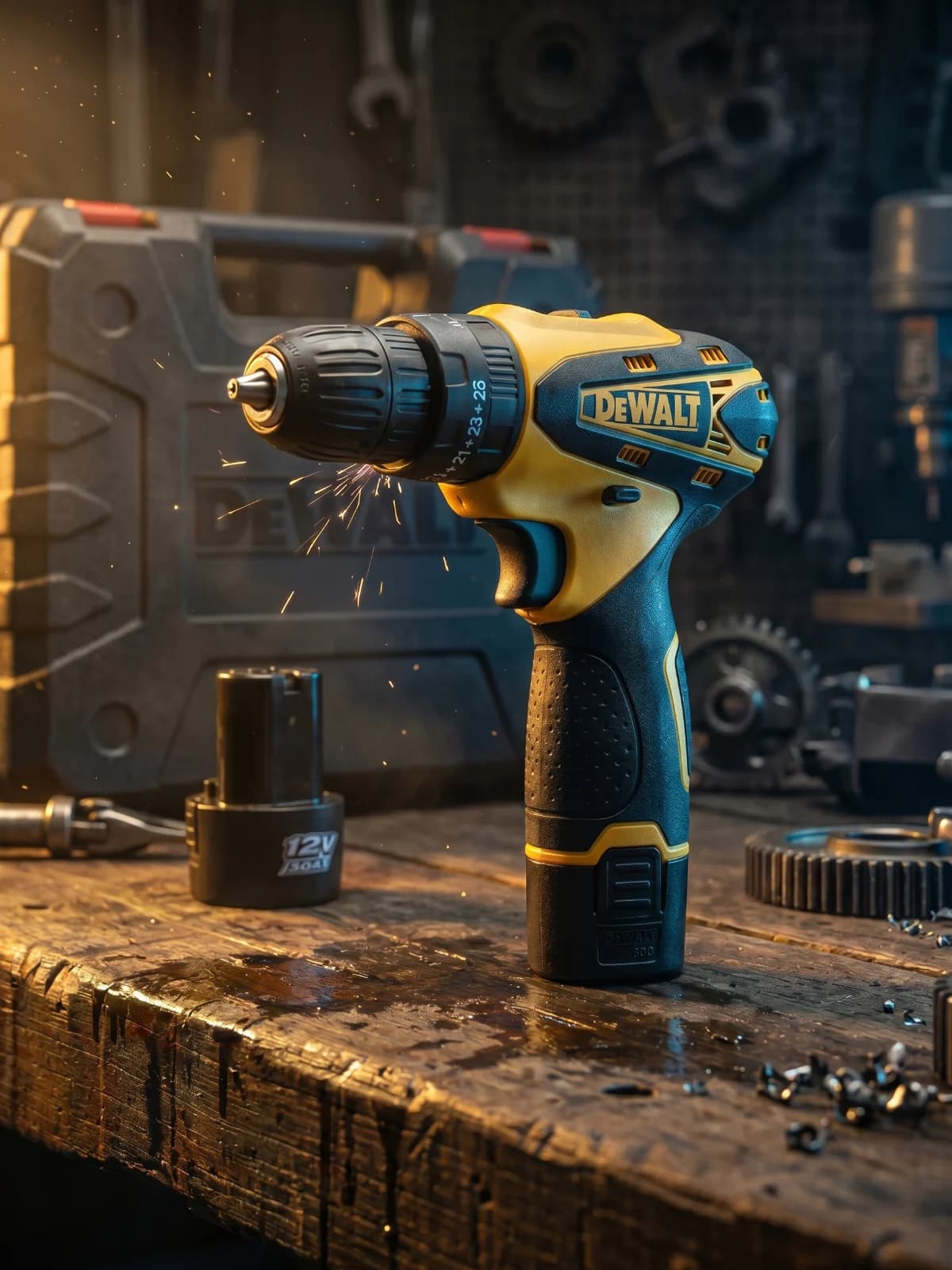 Parafusadeira e Furadeira Sem Fio DeWalt 12V com Maleta e Carregador