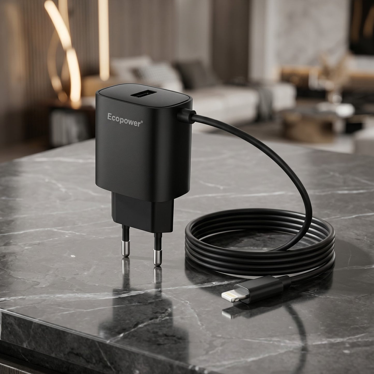 Carregador Rápido Ecopower EP-7066 PD 20W com Cabo Lightning para iPhone