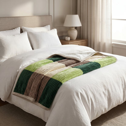 Cobertor Casal Plush Xadrez Dupla Face com Sherpa