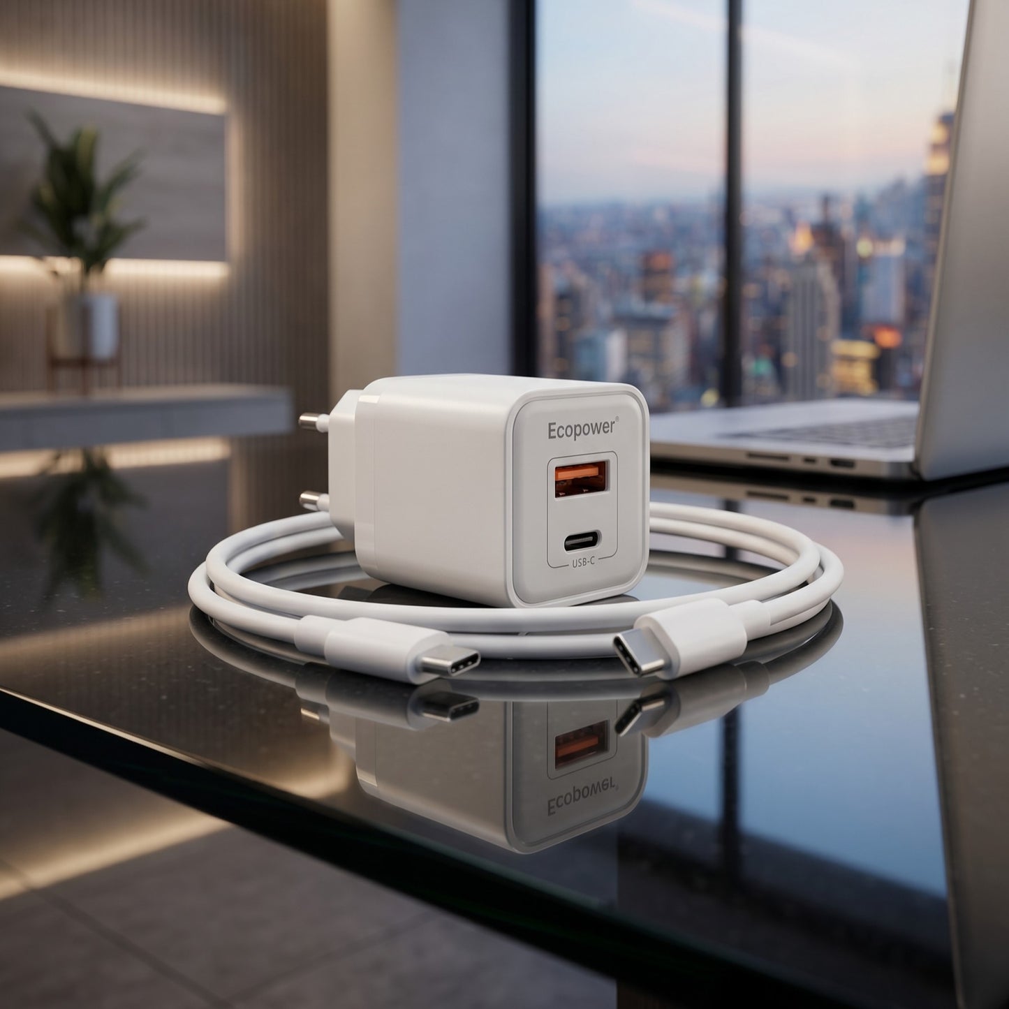 Carregador Turbo Ecopower EP-7202 25W USB-C + USB-A
